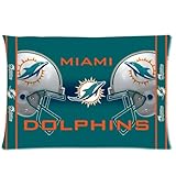 Christmas Gifts NFL Miami Dolphins Rectangle One Pillow Case 20x30 (one side) Comfortable For Lovers And Friends For Christmas Gifts