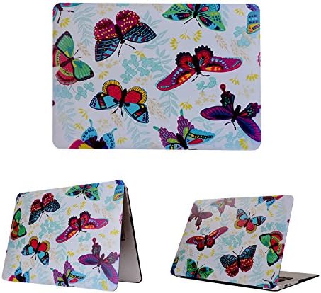 MacBook Pro 13 Case 2017 &amp; 2016 Release A1706/A1708, ArtMine Ultra Slim Soft Touch Floral Print Plastic Protective Hard Case Shell Cover for New MacBook Pro 13 Inch - Butterfly