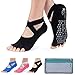 Hylaea Yoga Socks for Women with Grip & Non Slip Toeless Half Toe Socks for Ballet Pilates Barre Dance