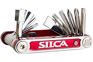 SILCA TREDICI MultiTool | 13 tools minimalistic focus | steel multi tools with hardened chrome finish | aluminum side bars wi