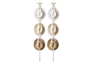 Didmortool 2PCS Macrame Hat Hanger, Hand Weaving Bohemian Hat Rack for Wall, Hat Hanger, Cowboy Hat Holder, Cowboy Hat Hanger