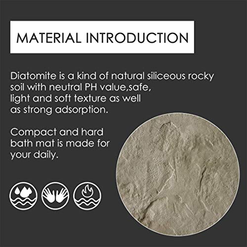 image for Linkidea Diatomaceous Earth Hard Bath Mat, Diatomite Absorbent Bathroo