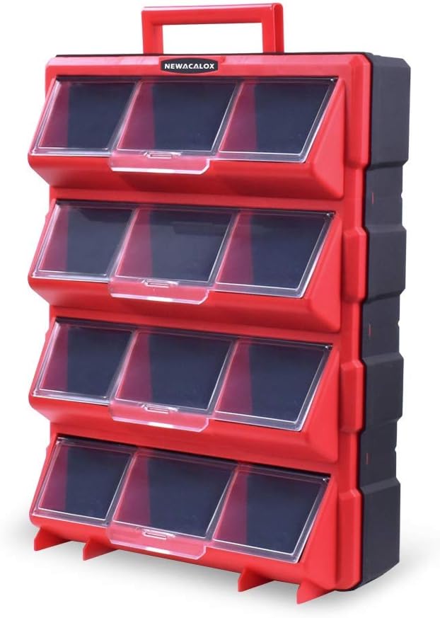 NEWACALOX Muur Gemonteerde Toolbox Lade Plastic Onderdelen Opslag Hardware Box Craft Kast Schroef Containers Component Storage Case LIFUQIANGME (Kleur : N 15049)
