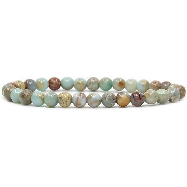 Wood Stretch Bracelet – Natural Beaded Bracelet, Stackable, Unisex For Men & Women