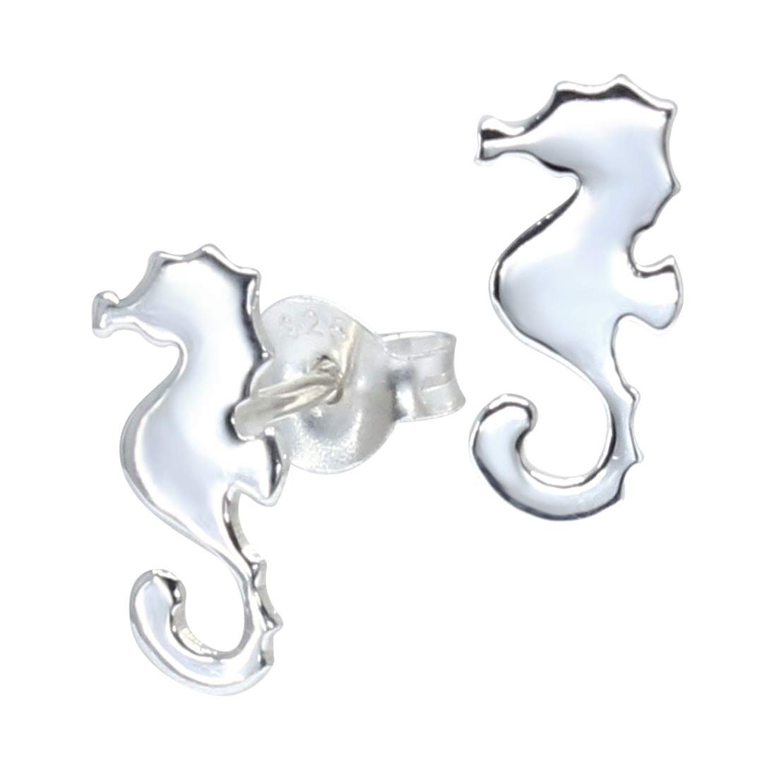 Plain Seahorse Earrings - 925 Sterling Silver