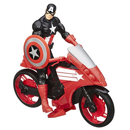 Marvel Avengers Titan Hero Series Captain America 12 Inch Figure with Defender Cycle Vehicle