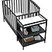 Storkcraft Greyson 4-in-1 Convertible Crib and Changer Gray, Fixed Side Crib, Solid Pine and Wood Product Construction, Converts to Toddler Bed Day Bed or Full Bed (Mattress Not Included)