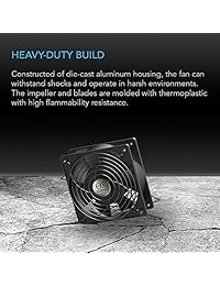 AC Infinity AXIAL 2589, ventilador de magdalenas de 10.0 in, 120 V AC Ø254 mm x 3.504 in de alta velocidad, para proyectos de ventilación de refrigeración DIY