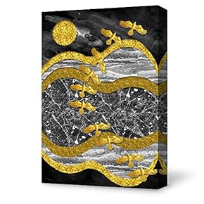 Canvas Wall Art for Living Room,Bedroom Home Decoration Gilding Abstract Artwork Ready to Hang - 12x18 inches