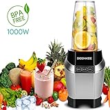 Smoothie Blender, Personal Blender, Blender For Shakes And Smoothies, Stainless Steel Juicer Blender Electric, Professional-Grade Power,High-Speed Blender For Baby Food With 1000W, BPA Free,FDA, Recipes Including (sliver)
