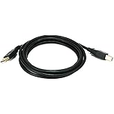 Monoprice 6-Feet USB 2.0 A Male to B Male 28/24AWG Cable (Gold Plated) (105438),Black