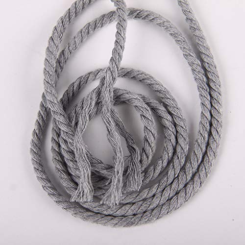 image for XKDOUS Colored Macrame Cord Light Gray 4mm x 150Yards, Grey Cotton Mac