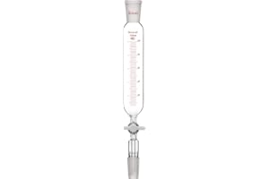 stonylab Addition Funnel, 24/40 Joint Borosilicate Glass Graduated Dropping Funnel with PTFE Stopcock for Laboratory Use, 100ml