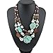 Bocar Personalized Layered Strands Turquoise Statement Chunky Necklace for Women Gifts