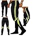 Men's Skinny Soccer Pants Training Sweat Sport Gym Athletic Tight Fit (M, NAVY/WHITE)