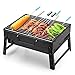 Uten Barbecue Grill Portable Lightweight Simple Charcoal Grill Perfect Foldable Premium BBQ Grill for Outdoor Campers Barbecue Lovers Travel Park Beach Wild etc.[Small, Black]