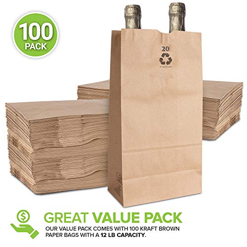 Stock Your Home 20 Lb Kraft Brown Paper Bags (100 Count) Kraft Brown