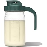 Willow - Glass Breastmilk Pitcher - Dishwasher Safe - 32oz Capacity - Wide Mouth Jar for Easy Transfer & Cleaning - Easy Pour Spout into Bottles or Breast Milk Storage Bags - Breastfeeding Essentials