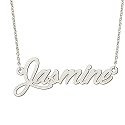 BYBWBL Jasmine Name Pendant Necklace Silver Color
