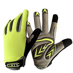 Jeantet Sport Cycling Gloves Kids Bike For Boys Children Junior Youth Girls Full Finger Value Pair Medium Green, Glove…