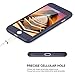 Phone 7 Plus Case,Lavince Full Body Protection Hard Slim Cover[Dual Layer] with Tempered Glass Screen Protector for iPhone 7 Plus 5.5inch(Navy Blue)