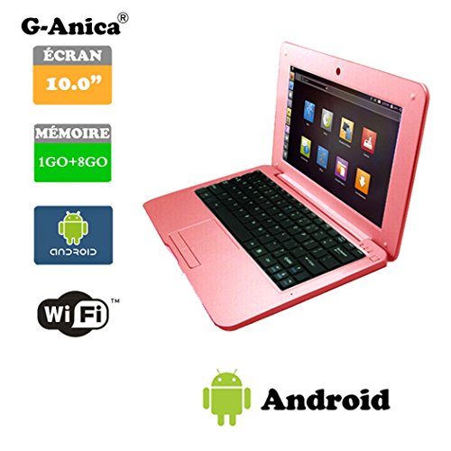 Netbook Laptop Android 4.4 HDMI Ã©cr.10 (WiFi-SD-MMC) 1GB RAM + 8GB ROM(Pink)