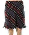 Sanctuary Women Large Plaid Frayed Hem Straight Pencil Skirt