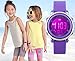 My-Watch Girls Digital Watch Sport Waterproof Kids Outdoor Stopwatch LED Luminescent Wrist Watches (Purple)
