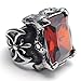 KONOV Jewelry Stainless Steel Red Crystal Dragon Claw Men's Ring, Size 13