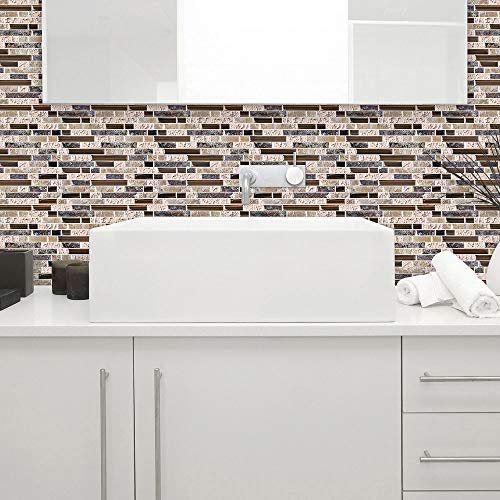 STICKGOO Anti-Mold Peel and Stick Wall Tile, Self-Adhesive Kitchen Backsplash in Sandstone (Pack of 1, Thicker Design)