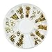 TOOGOO(R) 60pcs 12 Hollow Style DIY Gold Metal Sticker slices Charms Wheel Nail Art