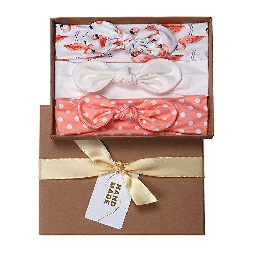 HUIXIANG Baby Girls Headbands With Bows 3 Pack Infant Toddler Headwraps Hair accessories