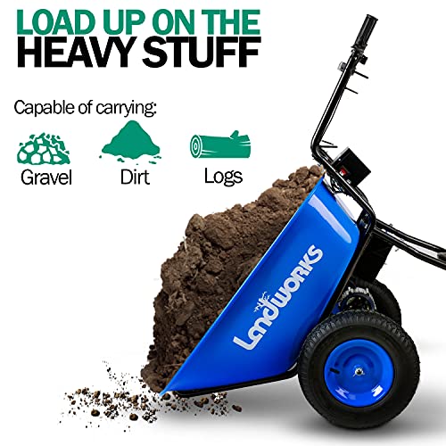 Landworks Wheelbarrow Utility Cart Electric Powered 24V DC 180W AGM