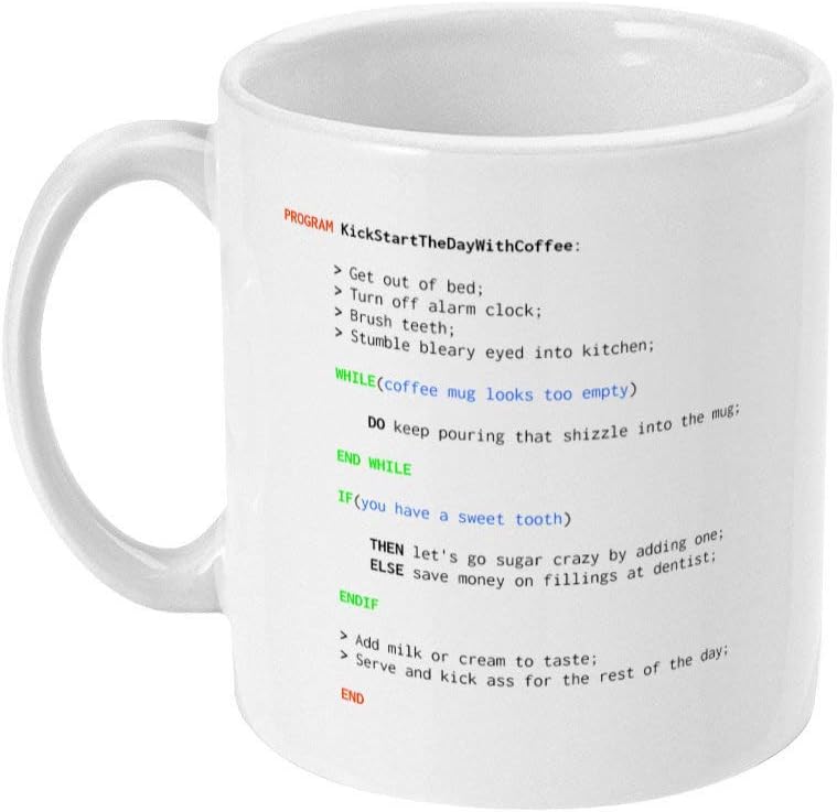 Dozili Coffee Code Make Coffee Computer Programmer Mug Coder Gift Coding Nerd Geek Funny Coffee Computer Program Mug Software Dev, 11 Oz, White