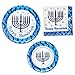 Hanukkah Plates and Napkins for 24 Guests Includes 24 9