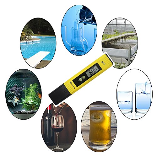 KETOTEK Digital PH Meter, PH Meter with ATC, Water PH Test Meter with 0.00-14.00PH Measure Range for Drinking Water, Hydroponics, Aquariums, Swimming Pools. High Accuracy 0.01 PH Pen Tester