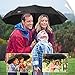 Wsky Auto Windproof Umbrella - Best 10 RIBS Folding Travel Umbrella with Bonus Leather Cover for Men Women - Perfect for Travel, Rain, Storms, or Harsh Outdoors ...