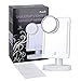 KEDSUM LED Lighted Makeup Mirror, Travel Vanity Mirror with Lights, Lighted Tabletop Mirror with Detachable 5X Magnification Spot Mirror, 180°Adjustable Touch Screen,Batteries or USB Charging