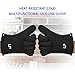 LP Silicone Heat Resistant Grilling BBQ Gloves (Pair) for Cooking Camping Baking Smoking Potholder Fireplace Black