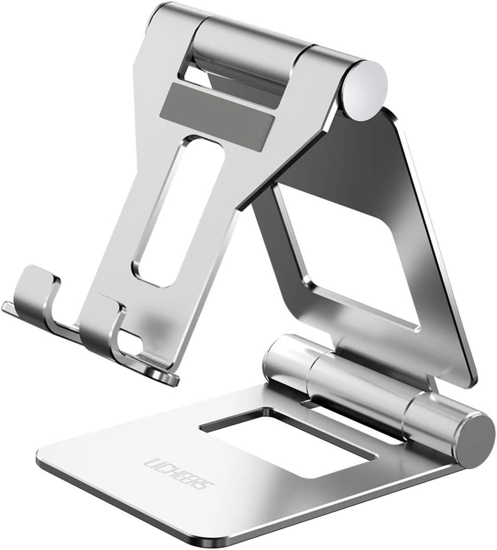 Licheers Adjustable Tablet Stand, iPad Stand, Desk Phone Holder Stand Dock for iPad Pro 9.7, 10.5, 12.9 Air Mini 4 3 2, iPhone 14 13 12 11 Pro Max, Samsung Galaxy, Surface, Kindle, E-Reader