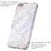 BAISRKE Shiny Rose Gold White Grey Marble Design Clear Bumper Matte TPU Soft Rubber Silicone Cover Phone Case Compatible with iPhone 7 Plus/iPhone 8 Plus [5.5 inch]