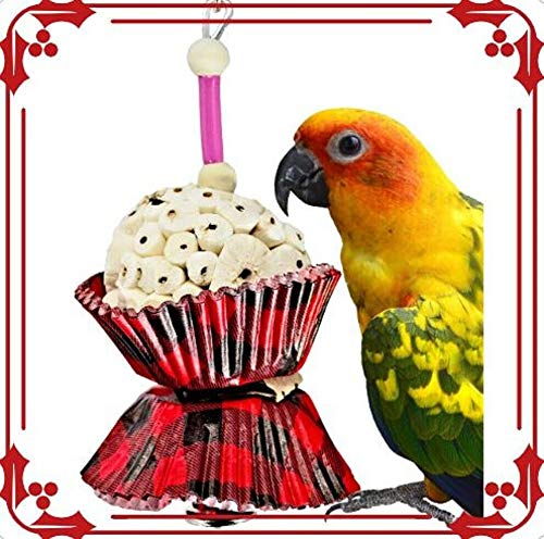 Bonka Bird Toys Smiley Heart Camo Cup Cake Foraging Parrot cage Cockatiel African Grey (Christmas Cake.)