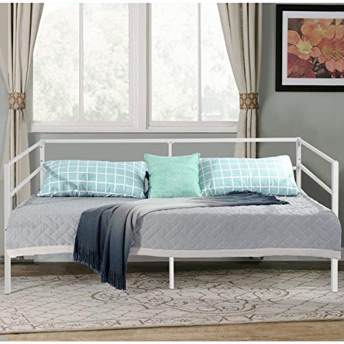 GreenForest Daybed Twin Size Bed Frame with Headboard and Stable Steel