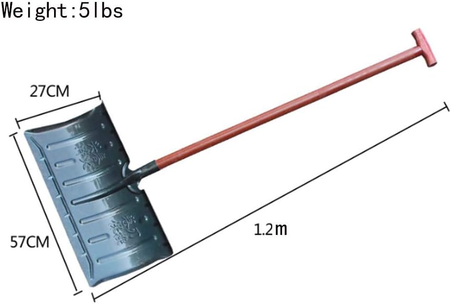 Elitte Snow Shovel, Hardwood Handle Snow Pusher, Portable Compact for Car, Truck, Outdoor Camping Garden