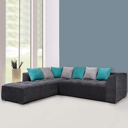 Evok Roland Five Seater L-Shaped Sofa (Grey)