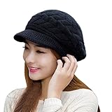 HindaWi Womens Winter Hat Girls Warm Outdoor Wool Knit Crochet Snow Cap