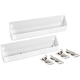 Rev-A-Shelf 14" Tip-Out Plastic Sink Trays for Kitchen and Bathroom Base Cabinet, Pull Out Vanity Shelf Home Organizer, White
