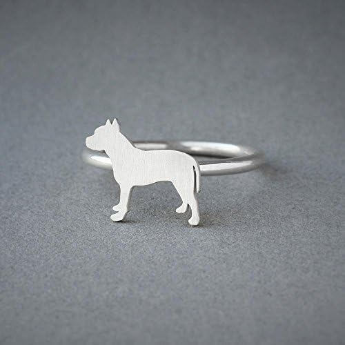 PIT BULL TERRIER RING / Pit bull Terrier Ring / Silver Dog Ring / Dog Breed Ring / Silver, Gold Plated or Rose Plated.