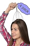 Head Massager Therapy Stainless Wire Hand Held Head Scalp Massager- 4 Pack