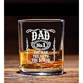 NeeNoNex Dad The Man The Myth The Legend Number One Whiskey Glass - Drinking Glass for Dad